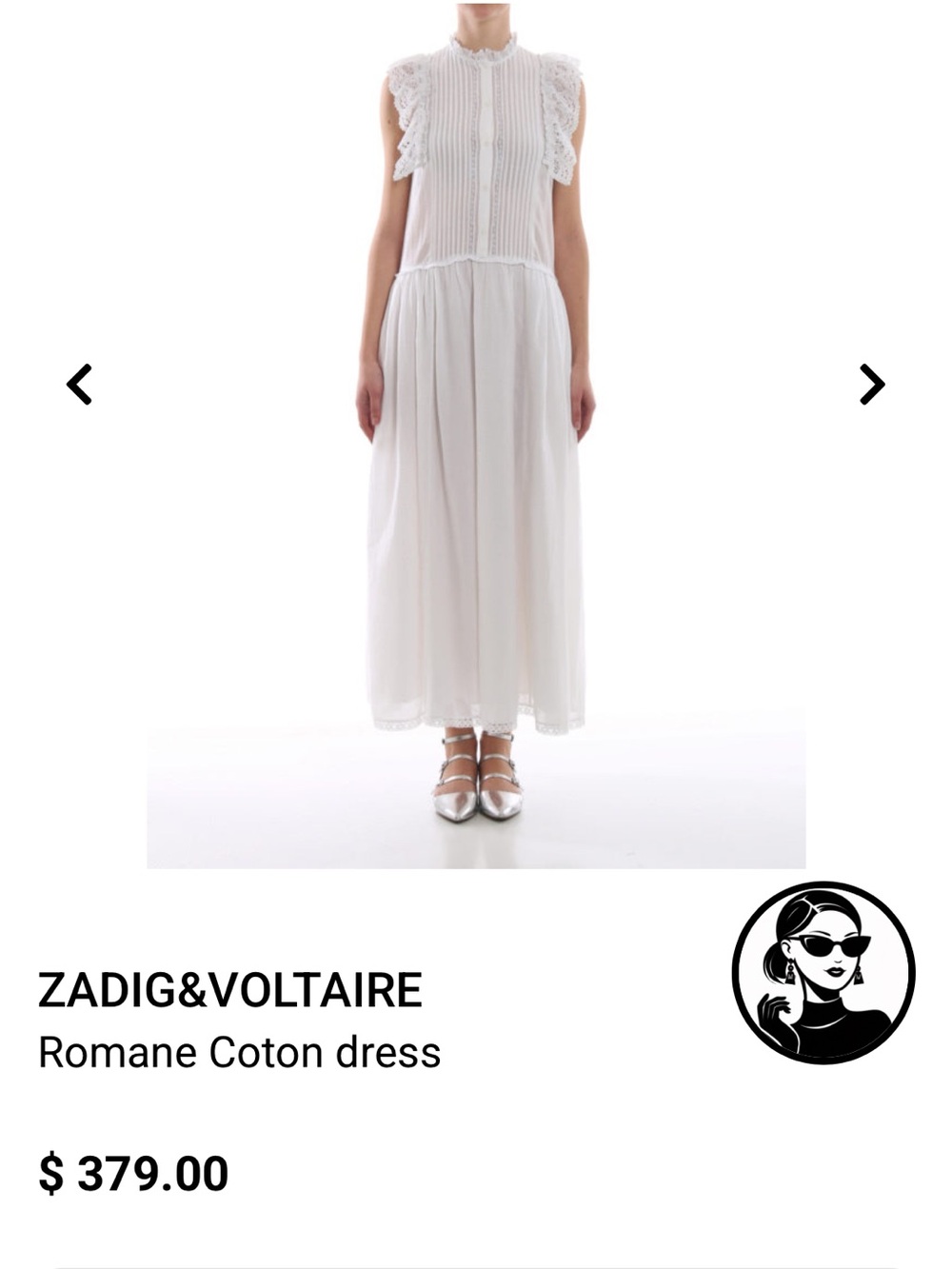 💃🏻Host Pick 💃🏻 Zadig & Voltaire Romane Cotton  White Maxi Dress, XS - Picture 11 of 11